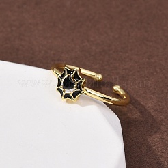 Открытые кольца манжеты из латуни с микропаве и кубическим цирконием&nbsp;RJEW-Z126-01G