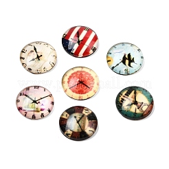 Часы напечатаны стеклянные кабошоны&nbsp;GGLA-A002-12mm-YY