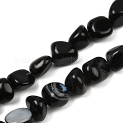 Натуральный черный агат бисер нитей G-L630-F01-01H