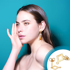 60 шт. 2 цвета 201 нержавеющая сталь фурнитура для сережек-гвоздиков&nbsp;EJEW-UN0002-40