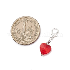 Стеклянные подвесные украшения в форме сердца&nbsp;HJEW-JM04021-01