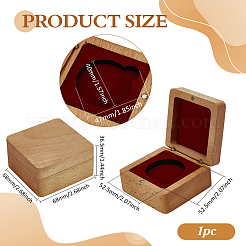 Quadratische Münzaufbewahrungsboxen aus Buchenholz&nbsp;CON-WH0099-61B