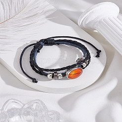 1 Stück Sport-Themen-Rindsleder-Multi-Strabd-Armbänder&nbsp;BJEW-LP0003-50B