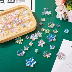 45 capuchon de perles en acrylique transparent de 9 couleurs.&nbsp;MACR-TA0001-92