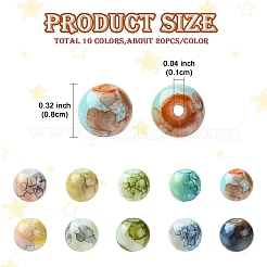 200 шт. 10-х цветные стеклянные бусины для выпечки&nbsp;GLAA-YW0004-36