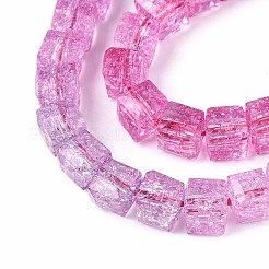 Хрустящие прозрачные стеклянные бусины нити GLAA-N062-6mm-07