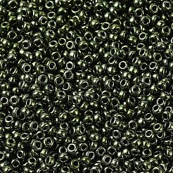MIYUKIラウンドロカイユビーズ  日本製シードビーズ  11/0  メタリックカラー  （rr459)メタリックオリーブ  2x1.3mm  穴：0.8mm  約50000個/ポンド&nbsp;SEED-G007-RR0459