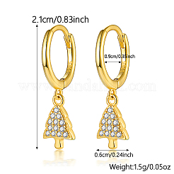 Серьги-кольца с подвесками в форме рождественской елки с цирконием JT3219-2