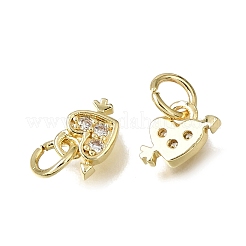 Breloques en laiton zircon cubique transparent&nbsp;CU-L001-19G-01