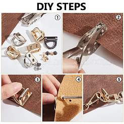 12セット3色の亜鉛合金ダブルDリング留め金  ウェビングバックル  DIYバッグハンドルアクセサリー用  ミックスカラー  2.55x2.45x1.95cm  穴：2.3mm  4セット/カラー&nbsp;FIND-WR0010-83