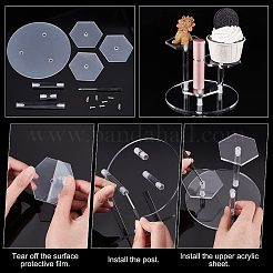 3-ярусные прозрачные акриловые держатели для моделей игрушек в сборе&nbsp;ODIS-WH0034-06B