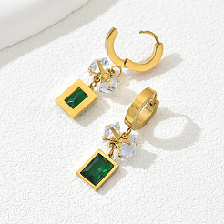 Серьги-кольца прямоугольной формы из нержавеющей стали 304&nbsp;ZX8212