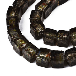 Бусины ручной работы бусины серебряной фольгой&nbsp;FOIL-N004-01A-11