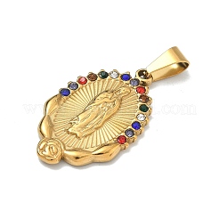 Подвески из нержавеющей стали 304 на тему Девы Марии&nbsp;STAS-F336-05C-G