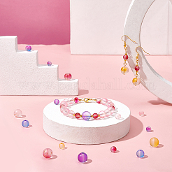 450шт 5 цвета матовые окрашенные спреем стеклянные бусины нити GLAA-PH0001-53