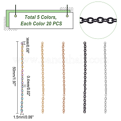 100 шт. 5-х цветный удлинитель цепи из нержавеющей стали 304 CHS-UN0001-17A