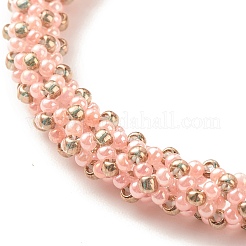 Bracelet en perles de rocaille de verre avec fermoirs magnétiques en laiton&nbsp;BJEW-JB07801-04