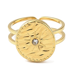 Открытое кольцо-манжета из нержавеющей стали 304 с ионным покрытием (IP) для женщин&nbsp;RJEW-F166-07G-01