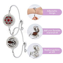 Braccialetti scorrevoli con diffusore in strass in acciaio inossidabile chirurgico 316 e lega&nbsp;BJEW-HS0001-14