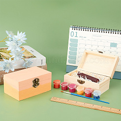 Прямоугольная незаконченная деревянная коробка&nbsp;OBOX-NB0001-06