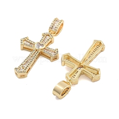 Подвески из латуни с прозрачным фианитом&nbsp;KK-U009-06B-G