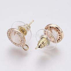 Facettierte Ohrstecker aus Glas&nbsp;GLAA-F084-B08