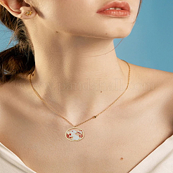 16 шт. 4 стиля подвески из эмалевого сплава в виде кролика и цветка&nbsp;ENAM-LP0002-51