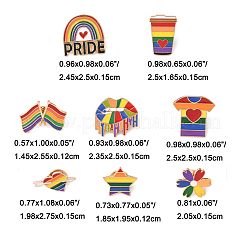 8 шт. 8 стиля эмалевых значков с радужной тематикой&nbsp;JEWB-FP0001-03