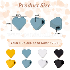 32 шт. 4-цветные латунные бусины для выпечки KK-PH0009-92