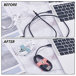 10 шт. защитный чехол для кабеля из искусственной кожи и железа с рисунком в виде мультфильма DIY-GF0010-43B