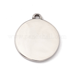 304ステンレスペンダント  ビーチとフラットラウンド  アンティークシルバー  22x19x2mm  穴：1.6mm&nbsp;STAS-E158-20AS