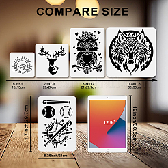 1 шт. художественные кисти с 1 шт. трафаретами для рисования с выемками для животных DIY-MA0006-56