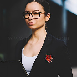 2 шт. 2-цветные булавки для лацкана из цветочного сплава со стразами для свадебной вечеринки&nbsp;JEWB-DR0001-07A