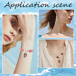 50 шт. подвески из натуральной ракушки кавира с принтом SHEL-BBC0001-10