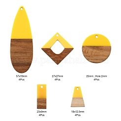 20 pz 5 ciondoli in resina e legno di noce in stile&nbsp;RESI-LS0001-46