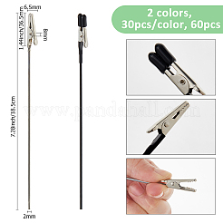 60 шт. 2 цвета железные зажимы-крокодилы&nbsp;AJEW-FH0006-19