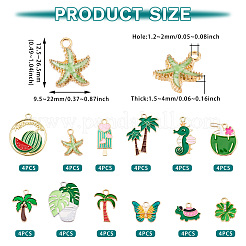 48шт 12 стиля подвески из сплава с эмалью ENAM-TA0002-95C
