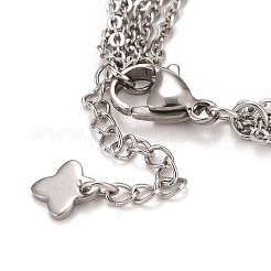Bracciale a maglie a cuore in acciaio inossidabile 201 anti-ossidazione per donna&nbsp;STAS-E160-25P