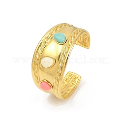 Широкие браслеты-манжеты из нержавеющей стали 304 для женщин&nbsp;LS-BJEW-K285-02G