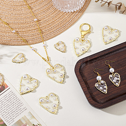 10 шт. 2 стиля подвески из сплава пластика с жемчугом FIND-GA0007-43