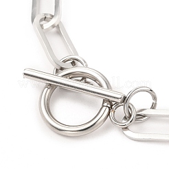 Устойчивые к потускнению браслеты-цепочки-скрепки из нержавеющей стали 304 унисекс&nbsp;LS-BJEW-H541-03A-P