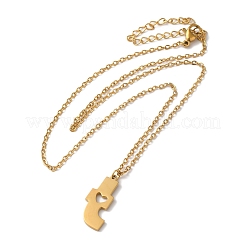 304ステンレススチールペンダントネックレス  文字L  文字t  15.75インチ（40cm）  ペンダント：21.5x10x1.5mm&nbsp;NJEW-H036-02G-T