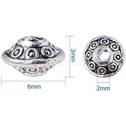 Тибетском стиле сплав Шарики прокладки&nbsp;TIBEB-PH0004-06AS