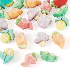 20 Stück 5 Stile beflockte undurchsichtige Harz-Cabochons&nbsp;CRES-TA0001-81