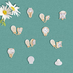 8 шт. 4 стиля латунных клипс для сережек для женщин KK-BBC0019-94