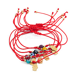 6 set di braccialetti intrecciati con perline a forma di occhio di Allah in vetro&nbsp;ID6668-8