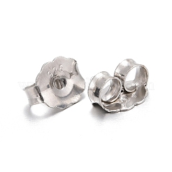 変色防止ロジウムメッキスターリングシルバーのイヤリング  プラチナ  5x6x3mm  穴：0.7mm&nbsp;X-STER-E041-11B