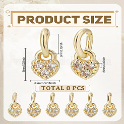 8шт латунные подвески из кубического циркония с микро-паве&nbsp;ZIRC-LP0001-37