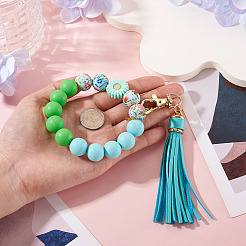 Llaveros de pulsera con cuentas de silicona&nbsp;KEYC-TAC00064