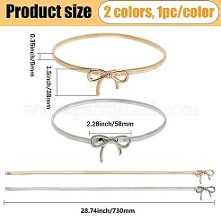 2 шт. 2-цветные ремни-цепочки с бантом из сплава для женщин&nbsp;AJEW-CY0001-59